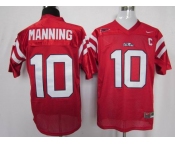 ncaa ole miss rebels #10 eli manning red