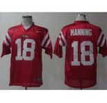 ncaa ole miss rebels #18 achie manning red
