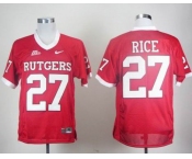 ncaa rutgers scarlet knights #27 rice red