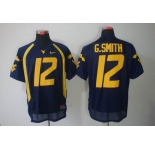 ncaa west virginia mountaineers #12 g.smith blue