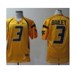 ncaa west virginia mountaineers #3 bailey gold