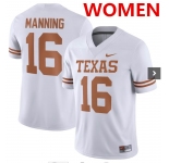 Women's Texas Longhorns #16 Arch Manning White Stitched Jersey
