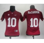 women ncaa jerseys alabama crimson tide #10 mccarron red