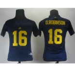 women ncaa jerseys (michigan wolverines) #16 d.robinson dk.blue