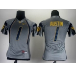 women ncaa jerseys west virginia mountaineers #1 tavon austin grey
