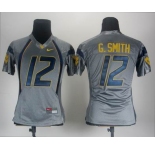 women ncaa jerseys west virginia mountaineers #12 geno smith grey