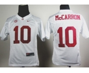 Alabama Crimson Tide #10 A.J. McCarron White Kids Jersey