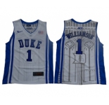 Blue Devils #1 Zion Williamson White Blue Basketball Elite Stitched Youth College Jersey