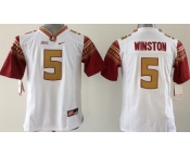 Florida State Seminoles #5 Jameis Winston 2014 White Limited Kids Jersey