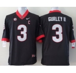 Georgia Bulldogs #3 Todd Gurley II 2014 Black Limited Kids Jersey