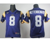 LSU Tigers #8 Zach Mettenberger Purple Kids Jersey