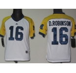 Michigan Wolverines #16 Denard Robinson White Kids Jersey