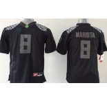 Oregon Ducks #8 Marcus Mariota 2014 Lights Black Out Limited Kids Jersey