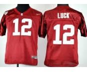 Stanford Cardinals #12 Andrew Luck Red Kids Jersey