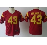 USC Trojans #43 Troy Polamalu Red Kids Jersey
