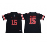 Youth Buckeyes #15 Ezekiel Elliott Blackout Limited Stitched Youth College Jersey