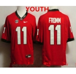 Youth Georgia Bulldogs #11 Jake Fromm Red Limited College Football Stitched Nike NCAA Jersey