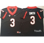 Youth Georgia Bulldogs #3 Roquan Smith Black  Nike College Football Jersey