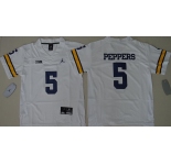 Youth Michigan Wolverines #5 Jabrill Peppers White Stitched NCAA Brand Jordan College Football Jersey