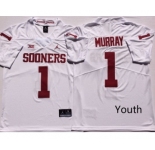 Youth Oklahoma Sooners #1 Kyler Murray White College Football Jersey