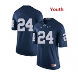 Youth Penn State Nittany Lions #24 Miles Sanders NCAA Navy Blue Stitched Jersey Without Name