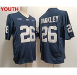 Youth Penn State Nittany Lions #26 Saquon Barkley Navy Stitched Jersey