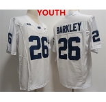 Youth Penn State Nittany Lions #26 Saquon Barkley White Stitched Jersey