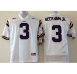 youth ncaa jerseys 2015 LSU tigers #3 beckham jr white