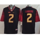 youth ncaa jerseys florida state seminoles #2 sanders black[new]
