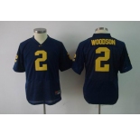 youth ncaa jerseys michigan wolverines #2 woodson blue