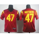 youth ncaa jerseys usc trojans #47 matthews red