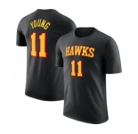 Men's Atlanta Hawks #11 Trae Young Black 2022-23 Statement Edition Name & Number T-Shirt