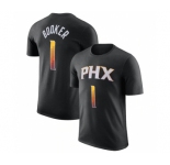 Men's Phoenix Suns #1 Devin Booker Black 2022-23 Statement Edition Name & Number T-Shirt