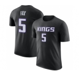 Men's Sacramento Kings #5 De'Aaron Fox Black 2022-23 Statement Edition Name & Number T-Shirt