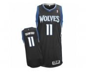 Men Adidas Minnesota Timberwolves #11 Jamal Crawford Authentic Black Alternate NBA Jersey