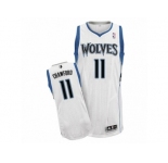 Men Adidas Minnesota Timberwolves #11 Jamal Crawford Authentic White Home NBA Jersey