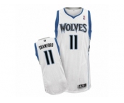 Men Adidas Minnesota Timberwolves #11 Jamal Crawford Authentic White Home NBA Jersey