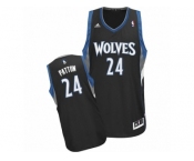 Men Adidas Minnesota Timberwolves #24 Justin Patton Swingman Black Alternate NBA Jersey