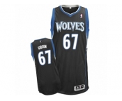 Men Adidas Minnesota Timberwolves #67 Taj Gibson Authentic Black Alternate NBA Jersey