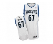 Men Adidas Minnesota Timberwolves #67 Taj Gibson Authentic White Home NBA Jersey
