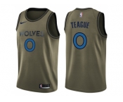 Men Nike Minnesota Timberwolves #0 Jeff Teague Green Salute to Service NBA Swingman Jersey