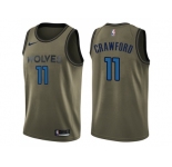 Men Nike Minnesota Timberwolves #11 Jamal Crawford Green Salute to Service NBA Swingman Jersey