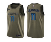 Men Nike Minnesota Timberwolves #11 Jamal Crawford Green Salute to Service NBA Swingman Jersey