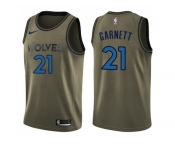 Men Nike Minnesota Timberwolves #21 Kevin Garnett Green Salute to Service NBA Swingman Jersey