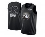 Men Nike Minnesota Timberwolves #32 Karl-Anthony Towns Black NBA Jordan Swingman 2018 All-Star Game Jersey