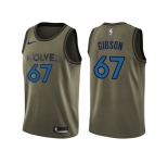 Men Nike Minnesota Timberwolves #67 Taj Gibson Green Salute to Service NBA Swingman Jersey