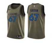 Men Nike Minnesota Timberwolves #67 Taj Gibson Green Salute to Service NBA Swingman Jersey