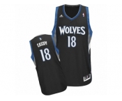 Men's Adidas Minnesota Timberwolves #18 Omri Casspi Swingman Black Alternate NBA Jersey