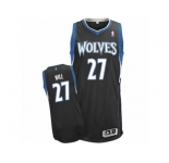 Men's Adidas Minnesota Timberwolves #27 Jordan Hill Authentic Black Alternate NBA Jersey