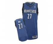 Men's Adidas Minnesota Timberwolves #27 Jordan Hill Authentic Slate Blue Road NBA Jersey